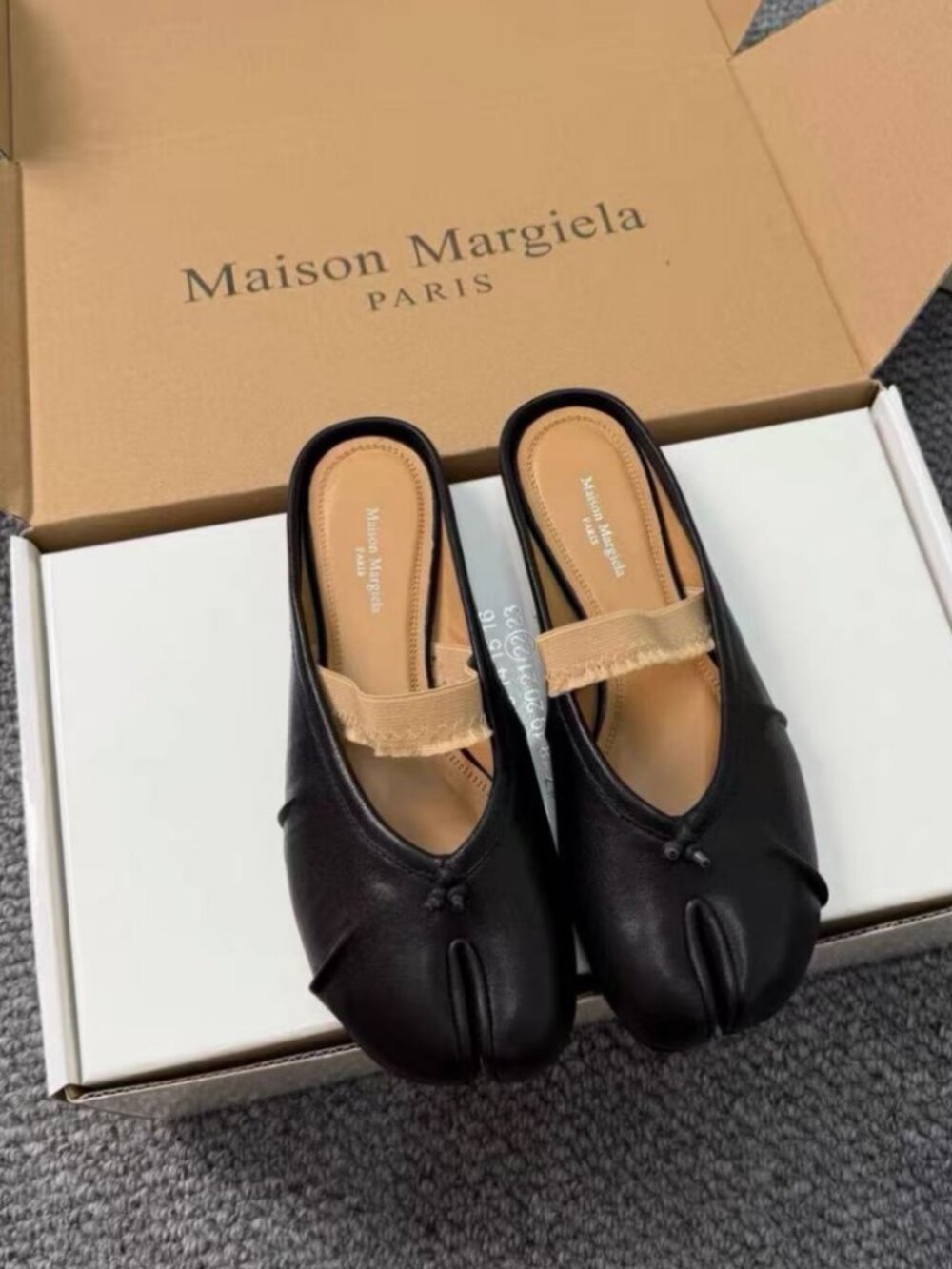 Maison Margiela Black Tabi Ballet Backless Mule Slides